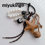 ☺︎じゃらじゃらキーホルダー☺︎バッグチャーム☺︎チャーム☺︎キーホルダー☺︎星☺︎パール☺︎シルバー☺︎大人可愛い☺︎キャメル☺︎茶色