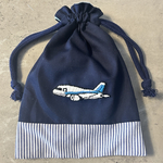 【試作品特別セール】【エアライン】巾着＊飛行機＊上品巾着＊刺繍巾着＊刺繍＊小物入れ＊ポーチ＊メイクポーチ＊ANAモチーフ＊クリスマス＊クリスマスプレゼント＊コップ袋⭐️客室乗務員