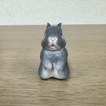 フチ子さん風　立ち耳うさぎ　グレー