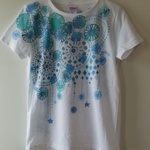手描きのtシャツ☆ 夏花☆女性Lサイズ     
