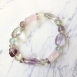 [一点もの]  タンブル型 × フローライト / 天然石ブレスレット