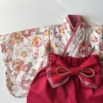 専売品　　ベビー袴／完成品即納 70~80サイズ／和柄 女の子／手毬 とお花