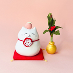 鏡餅猫さんと松•千両の縁起セット　（お正月飾り）