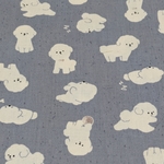 ２３８１．cotton13m様オーダー分　耳ピコビションフリーゼ柄　ポケットティッシュケース２点　くすみブルー