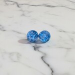 【NO.78】「青碧の玉響」　レジンピアス　10mm