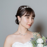 【特集掲載】◇送料無料◇ティアラ＆ネックレス＆ピアスorイヤリング◇シルバーフラワー　ナチュラル　ウェディング　ブライダル 110423101