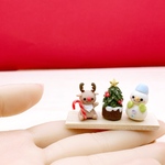 ミニチュア　クリスマストナカイさん＆雪だるまさん　ハンドメイド