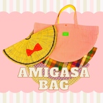 《AMIGASA BAG》編笠・おけさ笠バック。お祭りはバックもキュートに。笠使用中はコンパクトに畳めます。