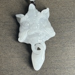 本翡翠ペンダント　獅子　りんりんしい　師匠作品　縁起物　お守り　金運アップ　吉祥　ミャンマー産