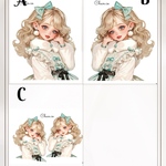 chan.ce オリジナルステッカー　3種各1枚入り   　人物ステッカー　お嬢様　女の子　