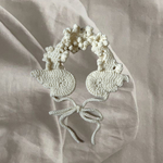 天使の羽　イヤーマフ　フリル　白