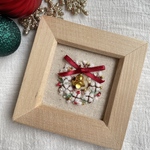 クリスマスベル　コットンリース　刺繍フレーム　冬　インテリア　手刺繍　