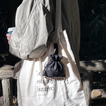 tiny drawstring bag｜black ｜巾着チャーム　ミニポーチ　mini巾着トートバッグ　バッグチャーム