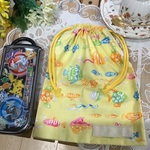 ⭐️今月の福袋⭐️【再7】カラフル海の生き物25×20❤️大きめ可愛いコップ袋、お箸ケース入れ、給食袋⭐️お名前タグ付き