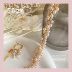 【50cm】18kgpパールビーズチェーンパーツ●4mm