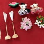 つまみ細工のネコのお雛様2