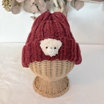 手編みくまちゃんニット帽｜1歳〜年長さんまで使えるフリーサイズ
