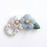 【ワケあり作品】朝露に濡れる花＊ブローチ(C)