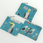 やわらかぺたんこミニポーチ ハシビロコウ  ブルー【再販】