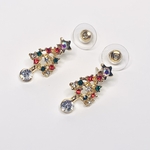 クリスマスツリーピアス　スタッドピアス　亜鉛合金　2.2cm ラインストーン　クリスマスパーティー⑥