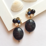 ビジューとパールのダークピアス/イヤリング