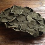 革花のバレッタ  オリーブ 金具7cm 