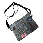 デニムパッチワークのコンパクトサコッシュ