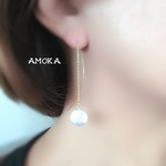 一粒バロックcoinパール ピアス      ウェディング     パール   ゆらゆら揺れる
