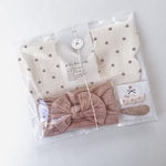 ベビーギフト3点set  ̖́- 出産祝い ギフトセット ベビー 女の子 スタイハンドメイド  ハート ヘアバンド