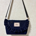 チュンさん専用👜　　　　濃紺デニムフリルデニムバッグ