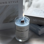 ラベンダー ラテキャンドル 焚き火 パチパチ アロマ 睡眠促進 リラックス