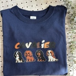 【即日発送品】Tシャツ=ネイビーMサイズ=ドットキャバリア