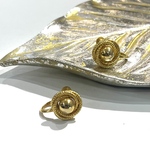 【VINTAGE EARRING】1784ヴィンテージ ゴールドイヤリング ゴールドレトロジュエリー 80s 90s クリップ痛くならないイヤリングノンホールアンティーク　クリスマス　アンティーク