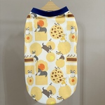 ［出来上がり品　Lサイズ］コーギーとビスケット柄タンクトップ　ブルー