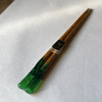 木とレジン　青池の箸【エメラルド】再販