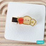 サイズ小　食パンモーニングセット🍞ヘアクリップ＊プラバン×レジン＊ゆるかわ朝食モチーフ
