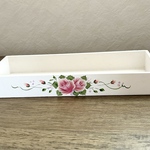 【送料無料‼︎】薔薇のスクエアケース　トールペイント 