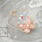 （pink）雪の妖精の蝶のブレスレット（bracelet of butterfly〜fantasy of spring and winter〜）