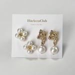 H115.【2点セット】🎄限定ラッピングでお届け  小粒 ミニ お花 パールピアス イヤリング ゆれる ゴールド 淡水パール 本真珠 プレゼント ギフト デート アレンジ自由 キラキラ 特別 お呼ばれ