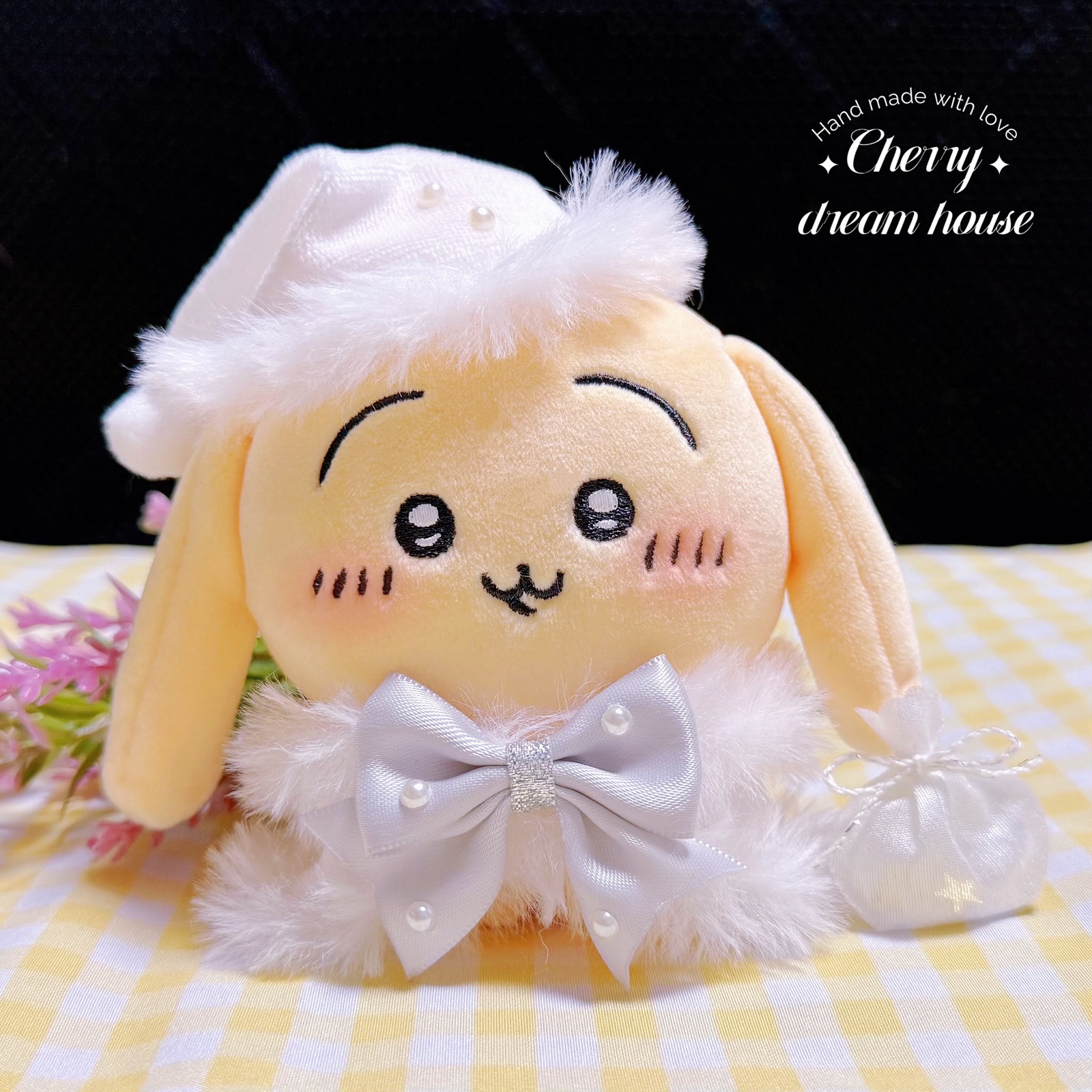 ちびぐるみ ぬい服 10cm 可愛い ロリータ ヘッドドレス ワンピース 2点