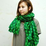 indiancotton stole&pouch set/green