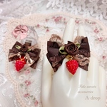 薔薇と苺のリボンリング