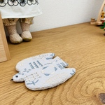 ‪☆再入荷☆⚮̈点と線模様製作所ハンドメイド⚮̈バード コースター  ／yasou(アイスブルー)