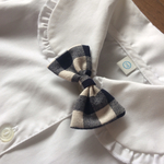 ギンガムチェックのリボンブローチ