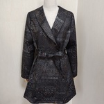 Sale❁着物リメイク黒茶模様ショートコート❁