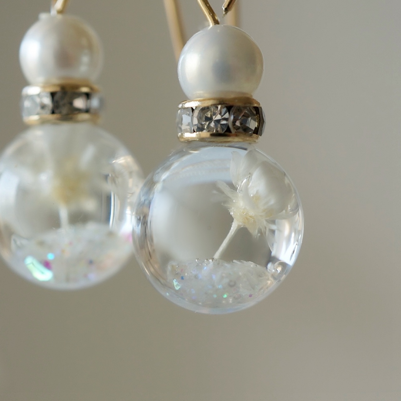 雪だるまと淡水パールjewelryピアス/イヤリング - ArtRier | minne 