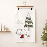 2023新作クリスマスタペストリー サンタブーツ猫とクリスマスツリー