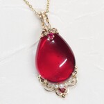 大粒!!レッドカラーアンバーのペンダント＊