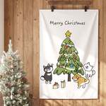 柴犬ちゃんたちのクリスマスタペストリー ワンちゃんとクリスマスツリー