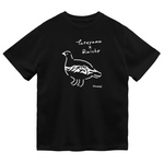 【Mサイズ】山模様のライチョウ（立山）ドライTシャツ（ブラック）／itomici